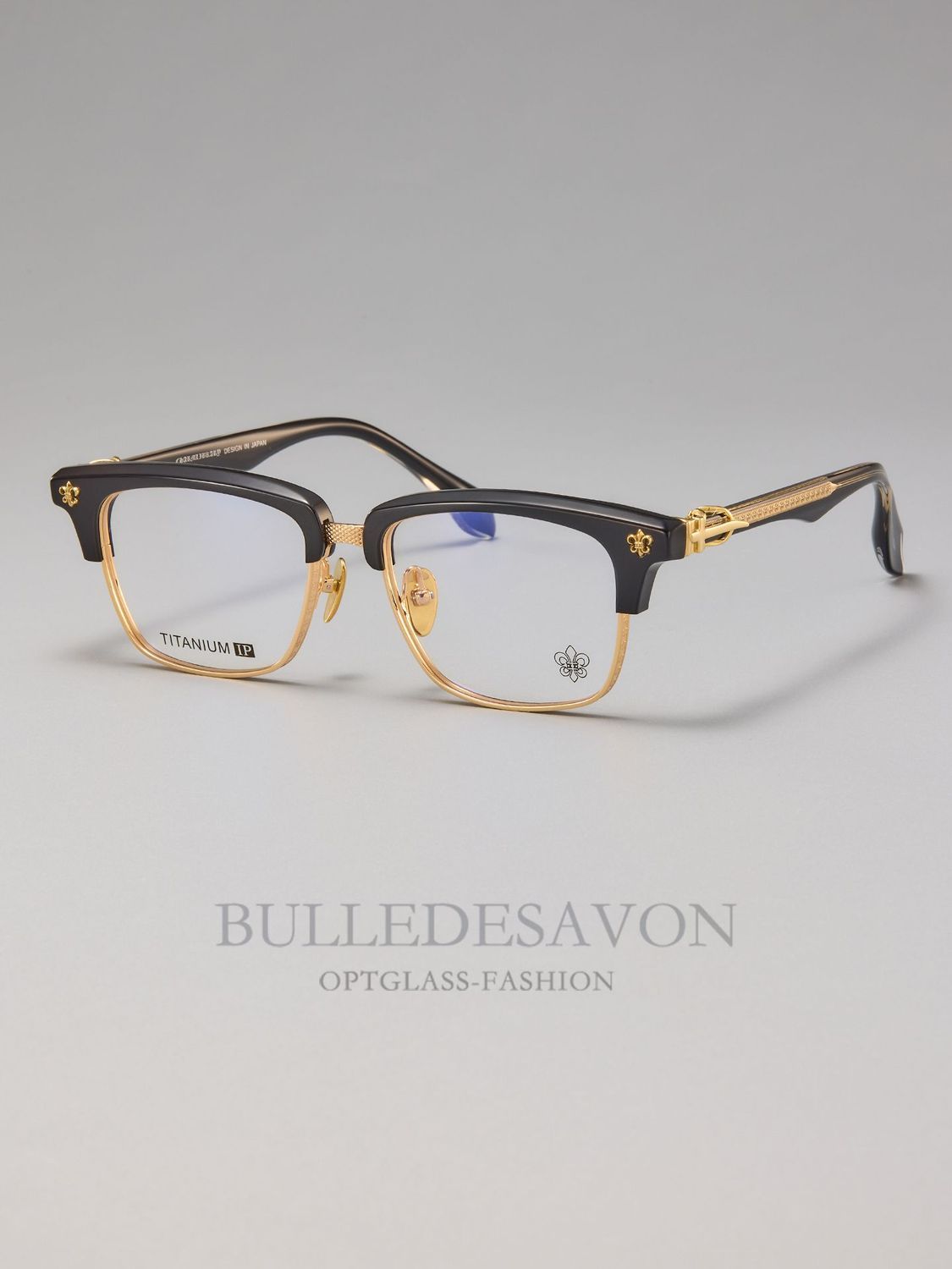 Retro Large-Face Half-Frame Metal Glasses for Men and Women, Anti-Blue Light Radiation