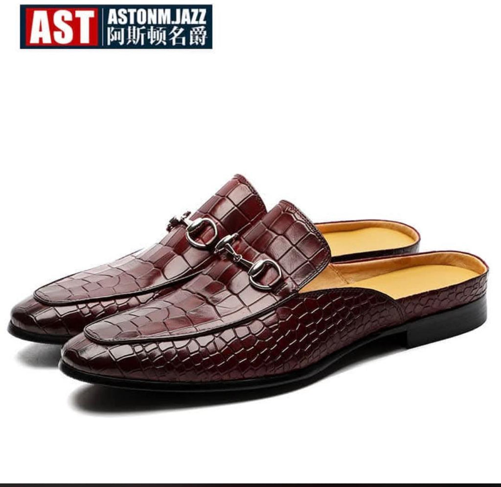 European-style men's mule loafers with closed toes