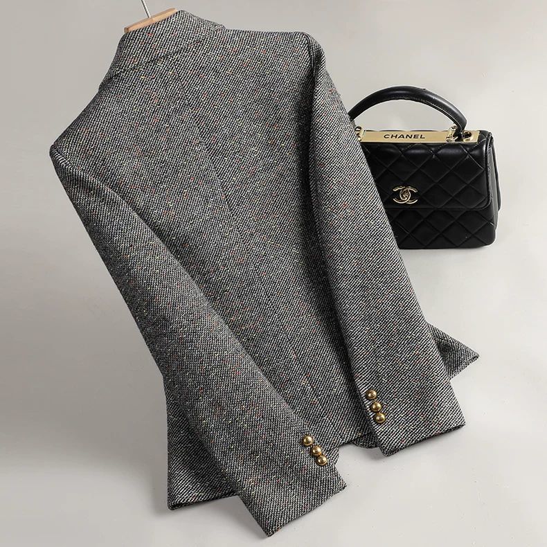 Gray Houndstooth Blazer for Women 2026