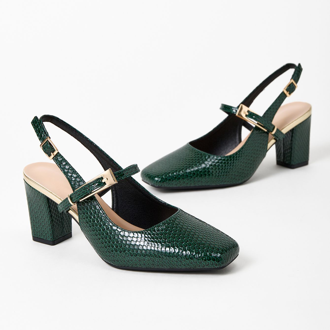 Try before you buy! Supports starting from 0 yuan. 2026 New Silver Chunky Heel Slingbacks