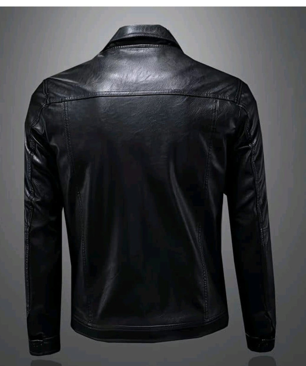 Fleece-lined thermal leather men's autumn and winter