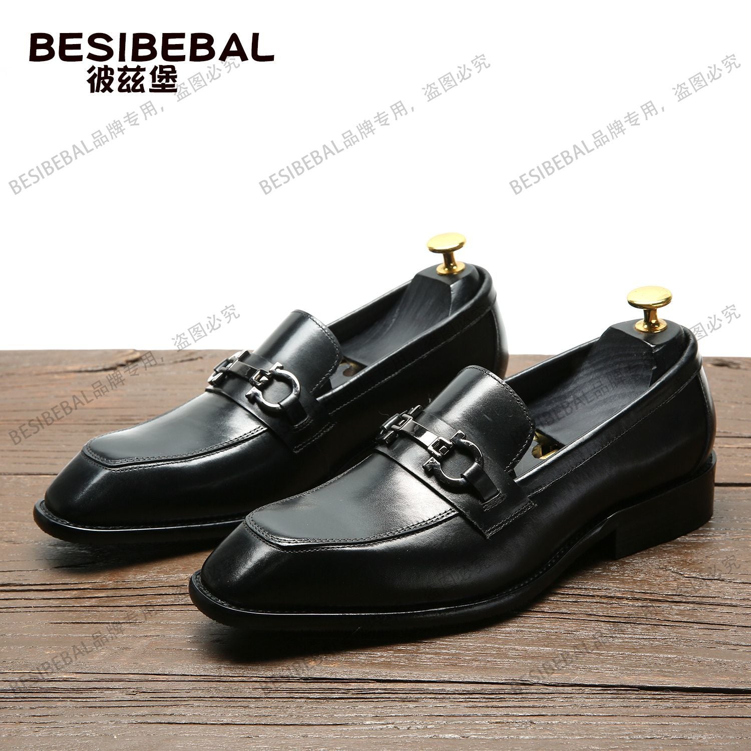 Men's New British Style Loafers, Pebbled Leather Trendy Business Tassel Dress Slip-on Shoes