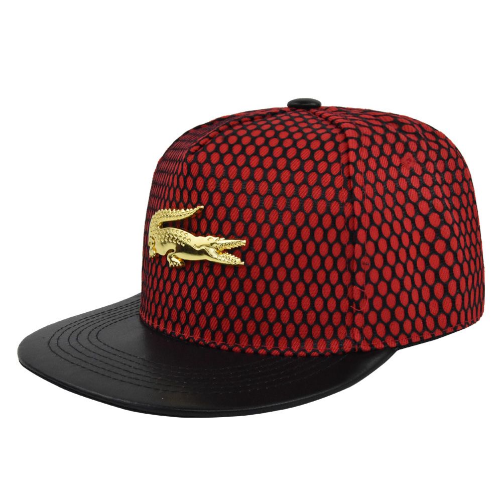 Hip-hop Cap with Flat Brim and Metal Logo, Personalized Leather Brim Baseball Cap, Trucker Hat, Street Style
