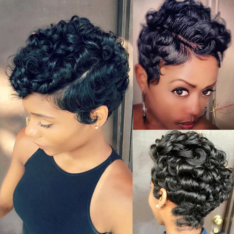 13X4 Short Curly Brazilian Human Hair Wigs