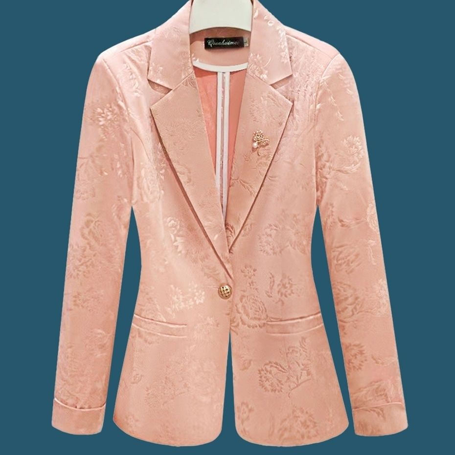 Red Commuter Wool Blazer for Women in Winter