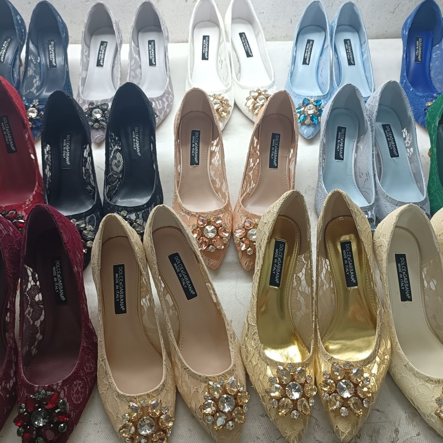 Sunshine Shallow Lace Pointed Toe High Heels
