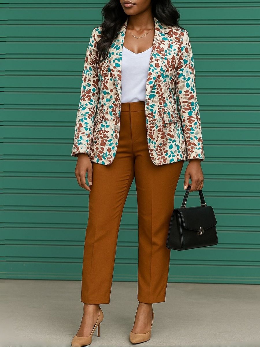 Slim-fit suit jacket and slimming suit pants