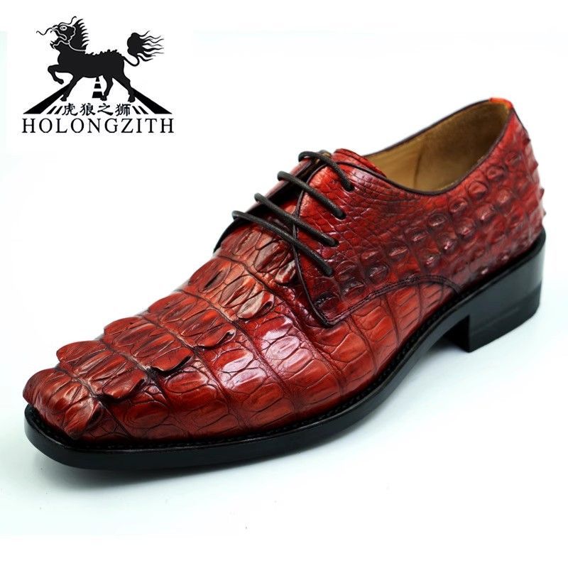 High-end Imported Alligator Leather Handmade Goodyear Welt Business Casual Men's Dress Shoes