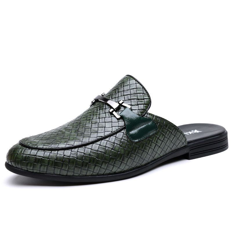 Men's slip-on leather slippers