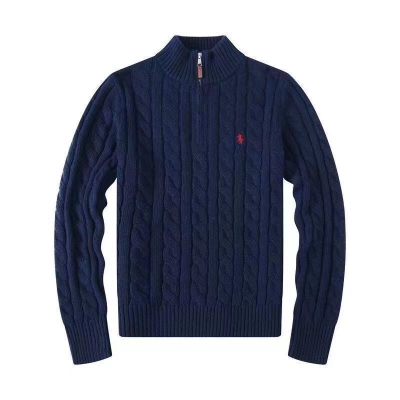 Korean style collared knit sweater for men, autumn and winter