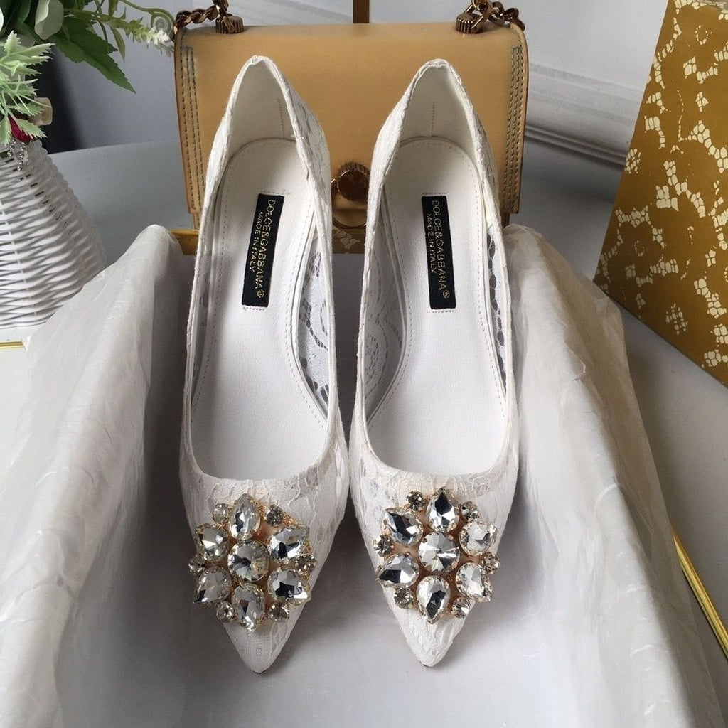 Sunshine Shallow Lace Pointed Toe High Heels