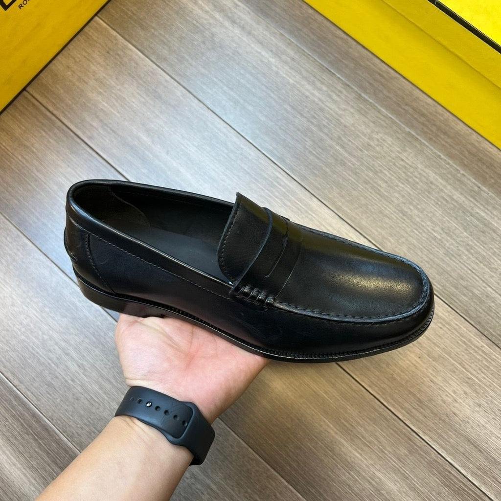Genuine leather European style casual shoes, silver one foot