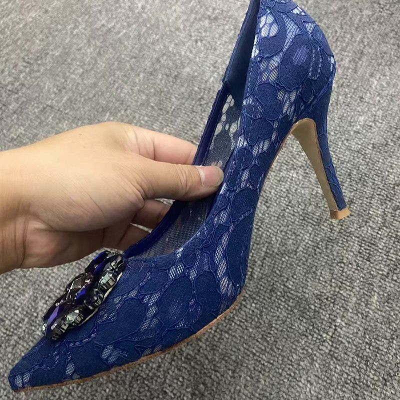Sunshine Shallow Lace Pointed Toe High Heels