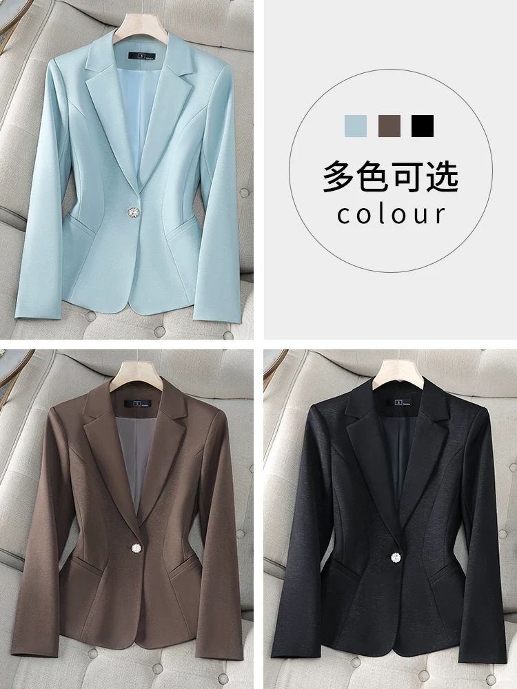 Red Commuter Wool Blazer for Women in Winter