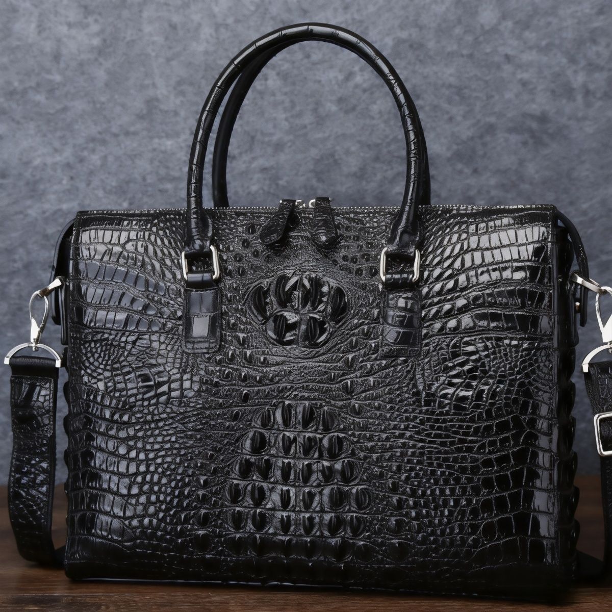 Expected delivery the day after tomorrow. Vintage Crocodile Leather Men's Bag