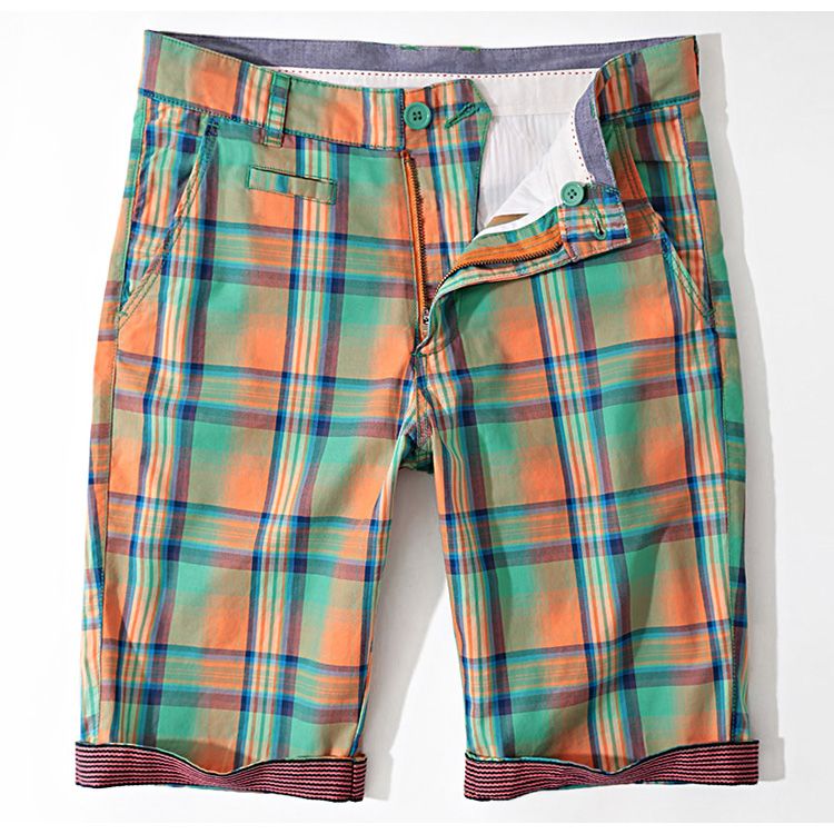 Heaven will deliver yours,| Vintage British Style Cotton Plaid Men's Bermuda Shorts