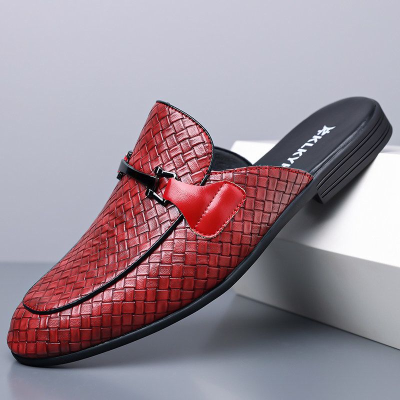 Men's slip-on leather slippers