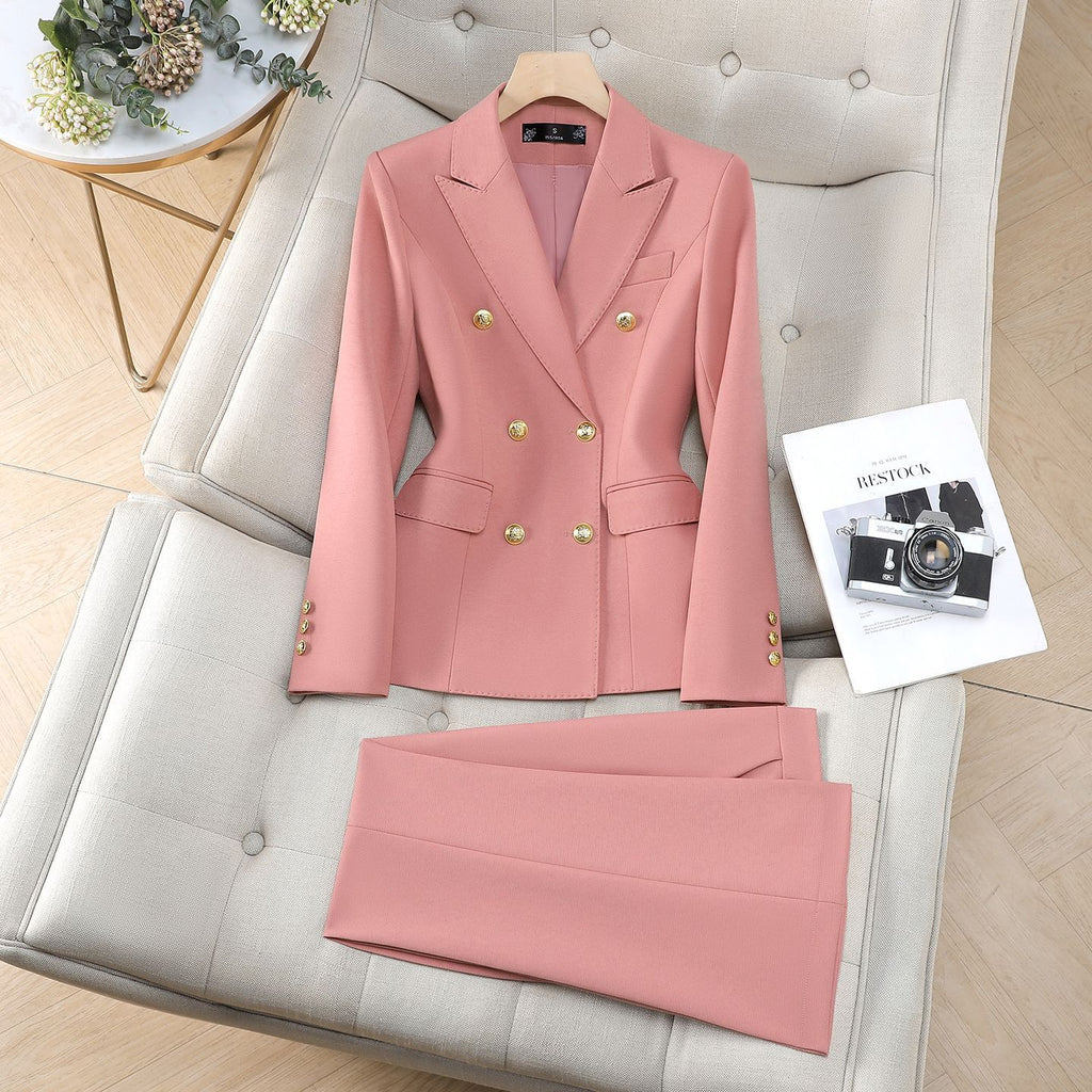 Visit store for a casual and stylish pink women's spring suit.