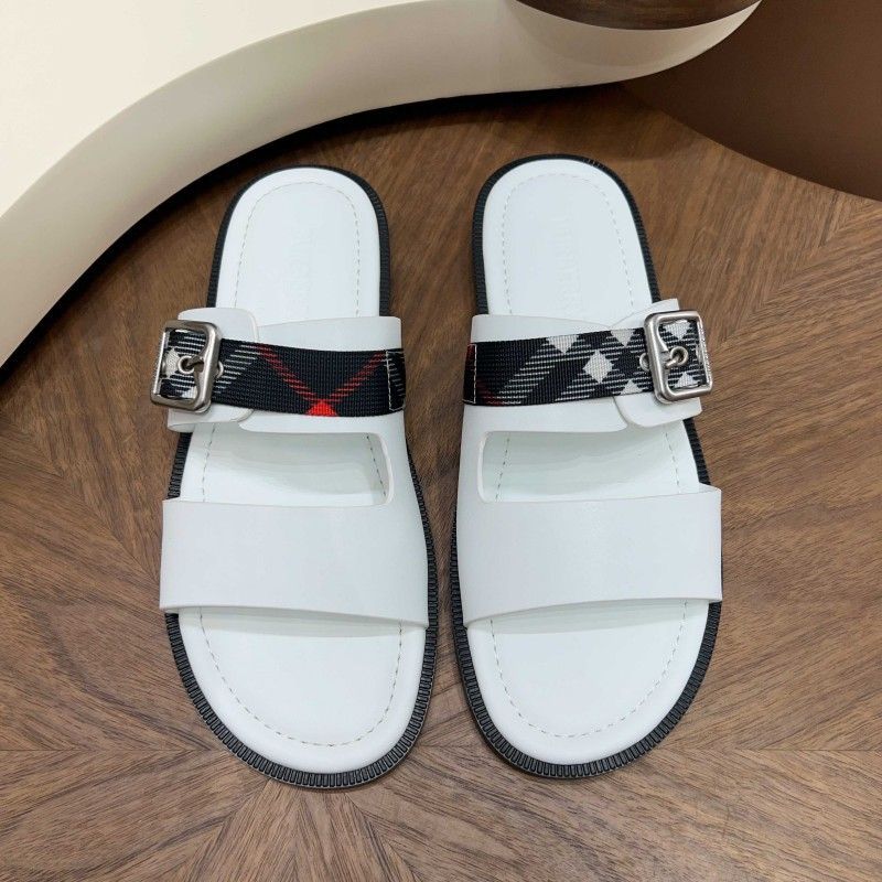 European Station Summer New Plaid Genuine Leather Men's