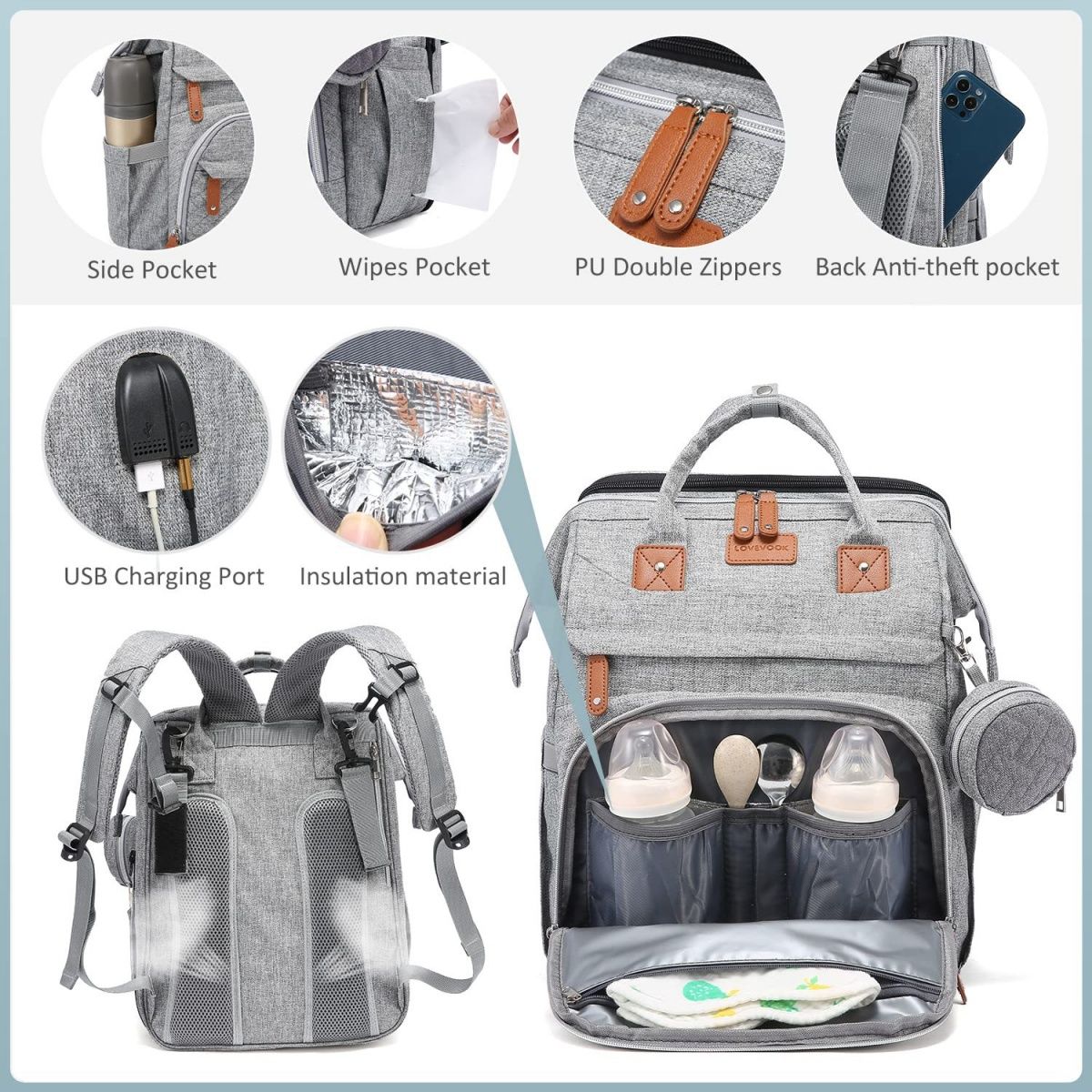 New Foldable Cross-Border Top Mommy Bag Model