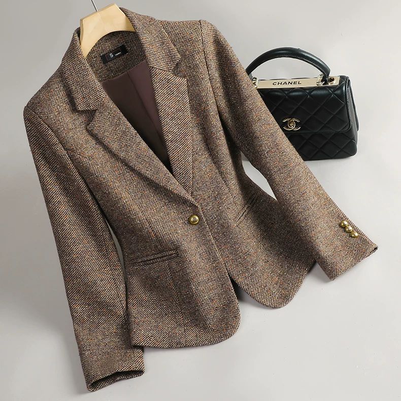 Gray Houndstooth Blazer for Women 2026