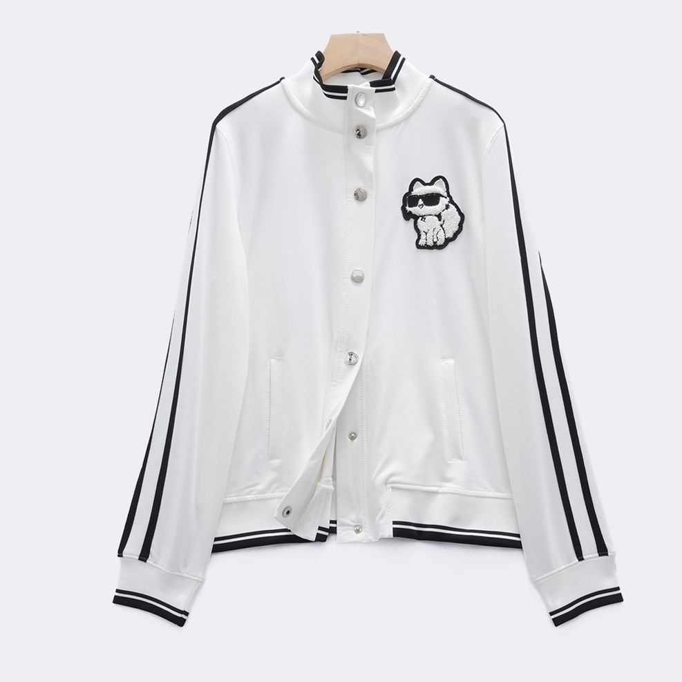 Women's sports suit with cartoon cat patch