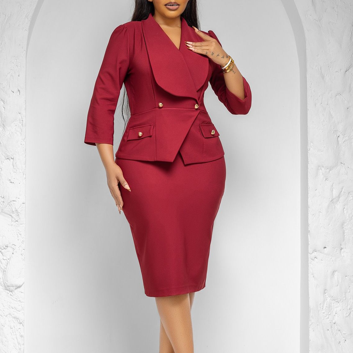 European and American Women's Elegant Stretch Slim Fit