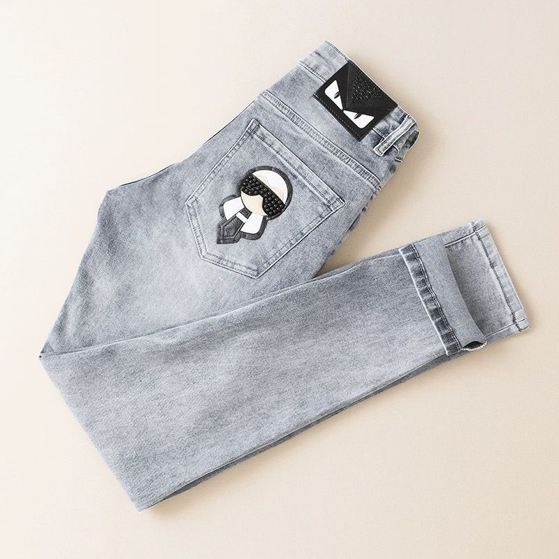 Men's Embroidered High-End Jeans Trendy Brand Spring/Summer Collection