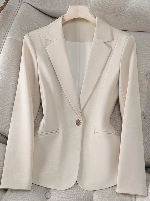 Red Commuter Wool Blazer for Women in Winter