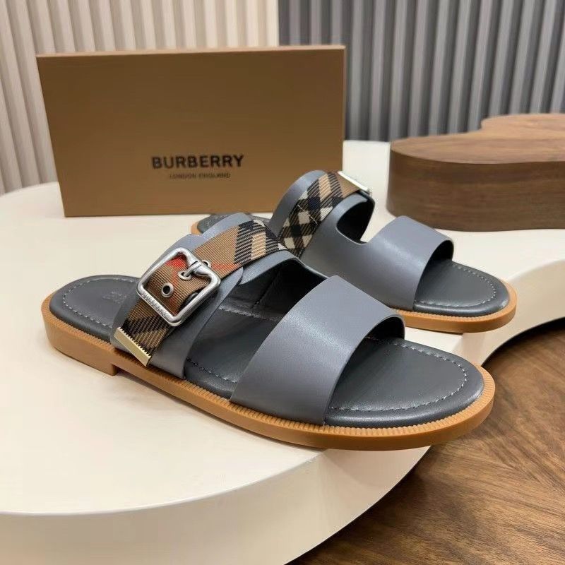European Station Summer New Plaid Genuine Leather Men's