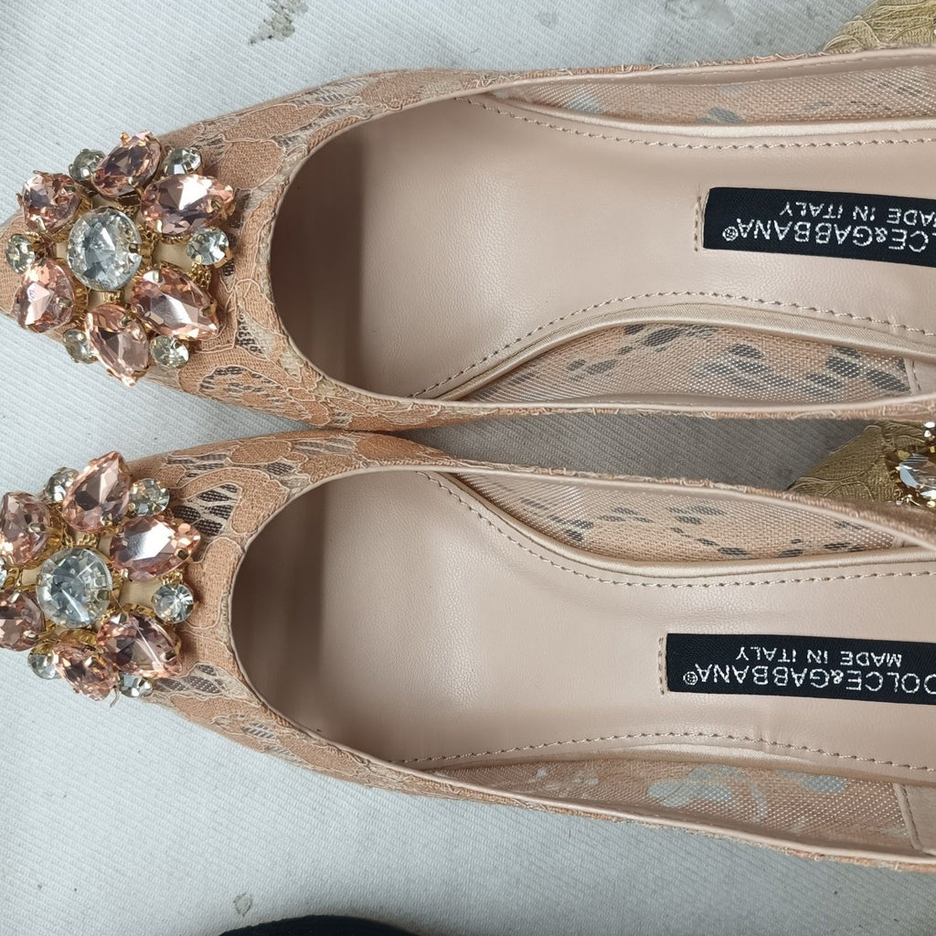 Sunshine Shallow Lace Pointed Toe High Heels