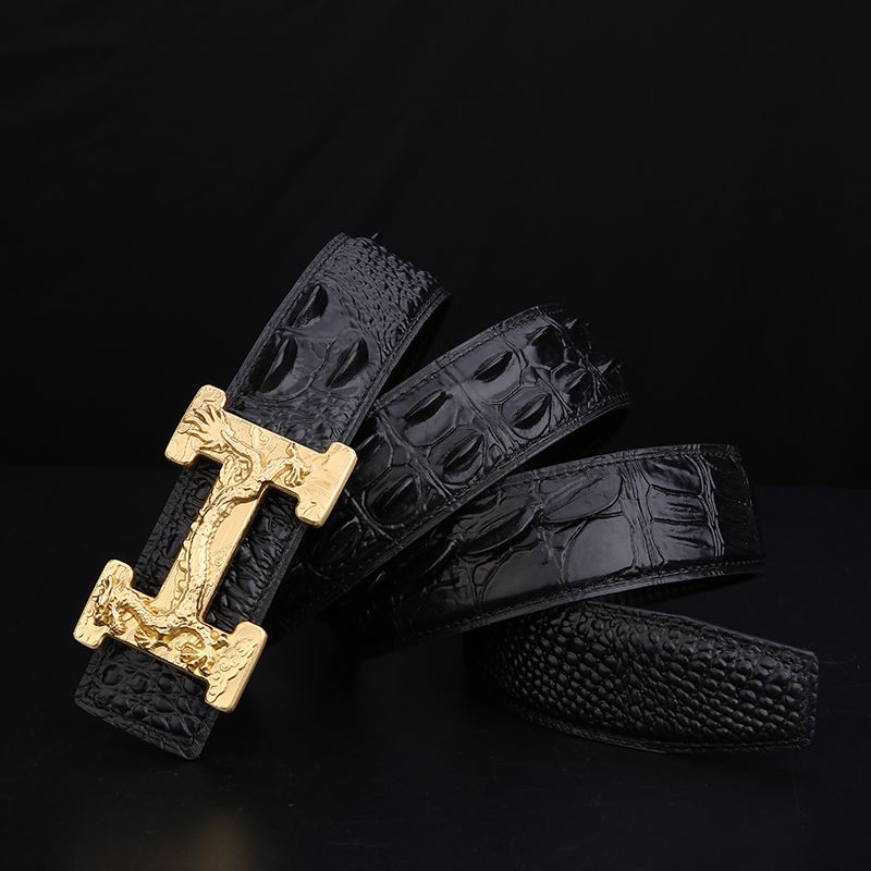 "Collected by 5903 People: Thai Crocodile Leather Men's Belt, Genuine Leather with Smooth Buckle for Business and Casual Wear"