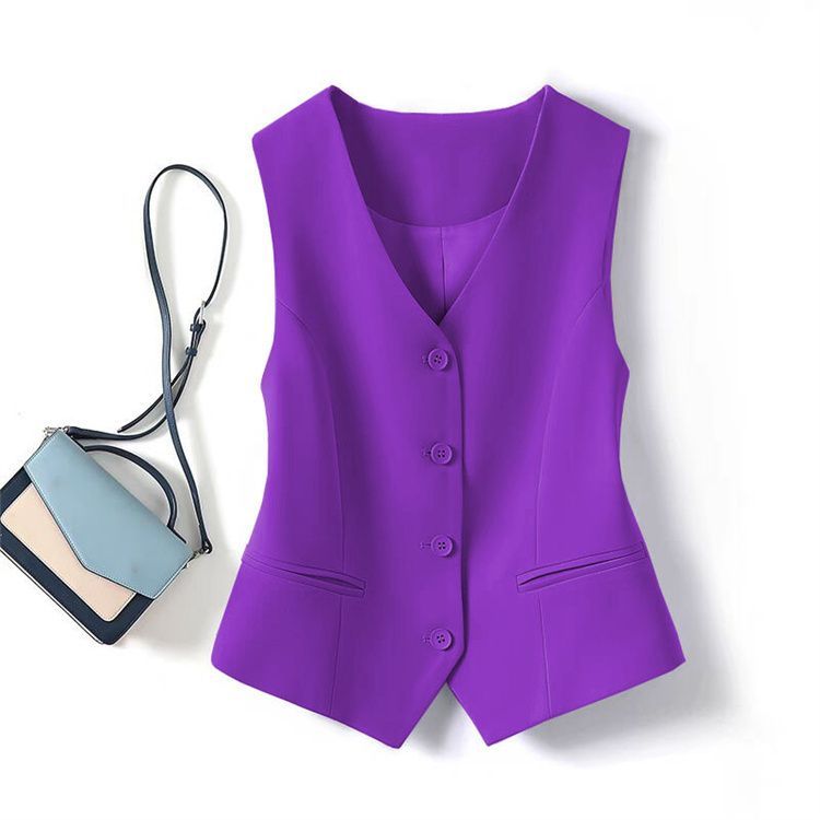 Stylish and Youthful Vest Suit for Women, Slimming and Belly-Covering, Plus Size Professional Attire for Bank and Hospitality