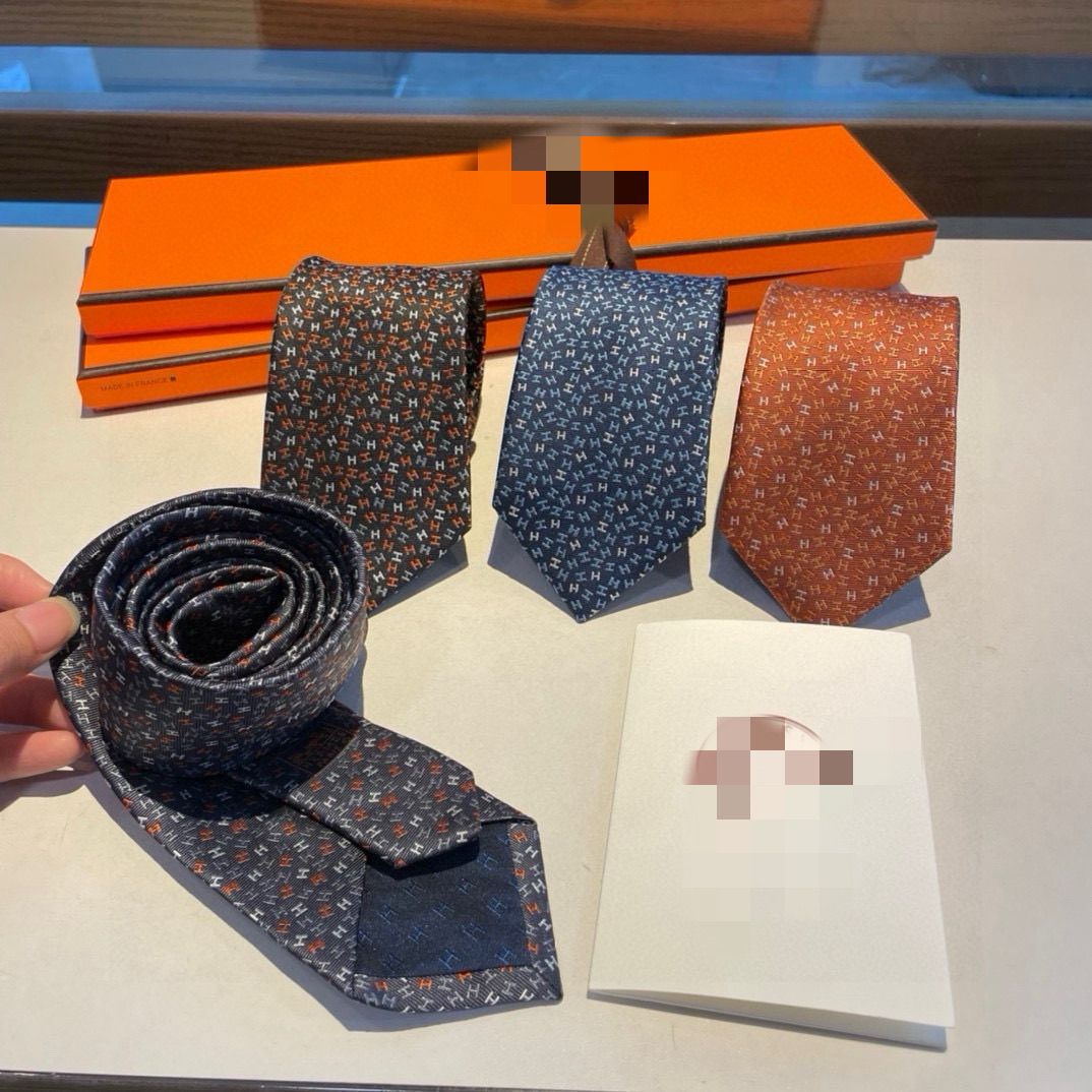 Original export single straight silk H tie high