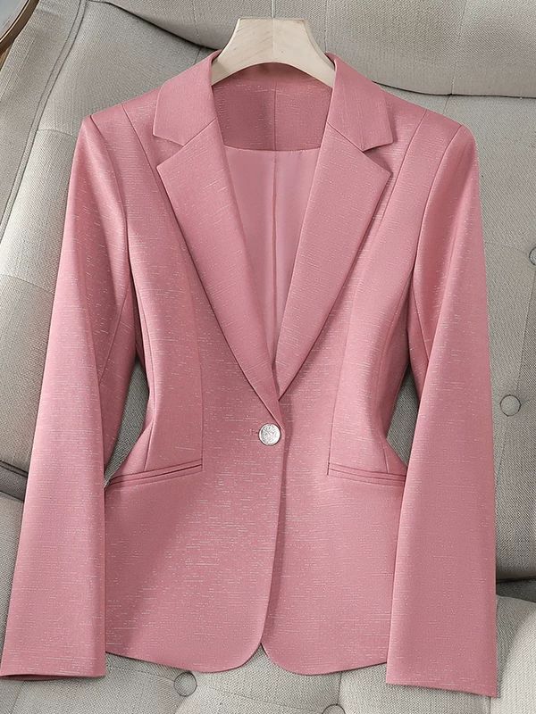 Red Commuter Wool Blazer for Women in Winter