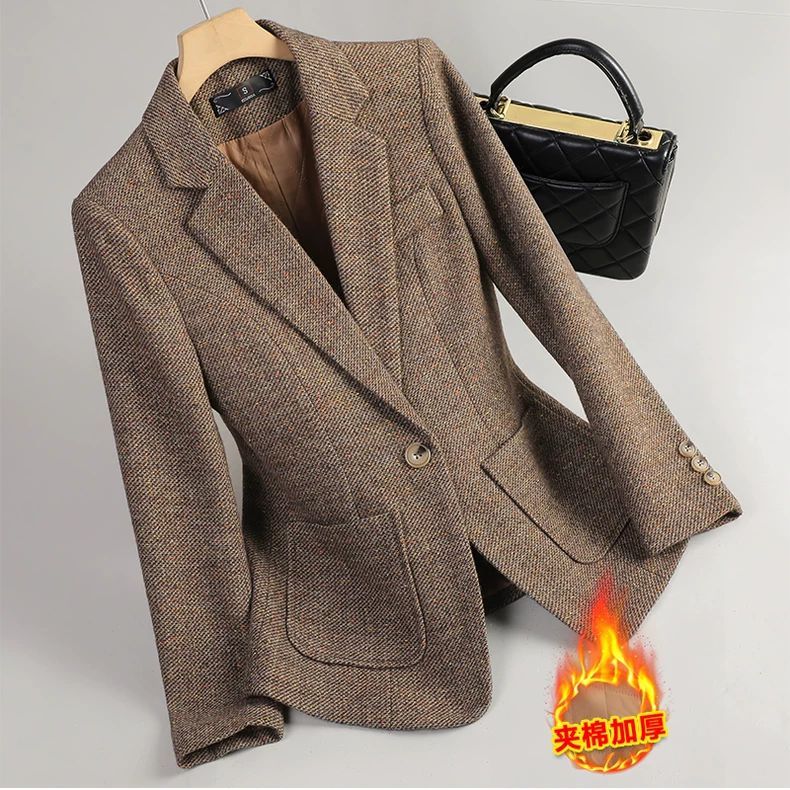 Gray Houndstooth Blazer for Women 2026