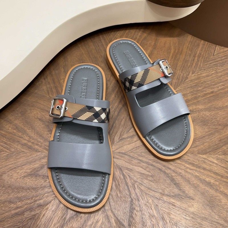 European Station Summer New Plaid Genuine Leather Men's