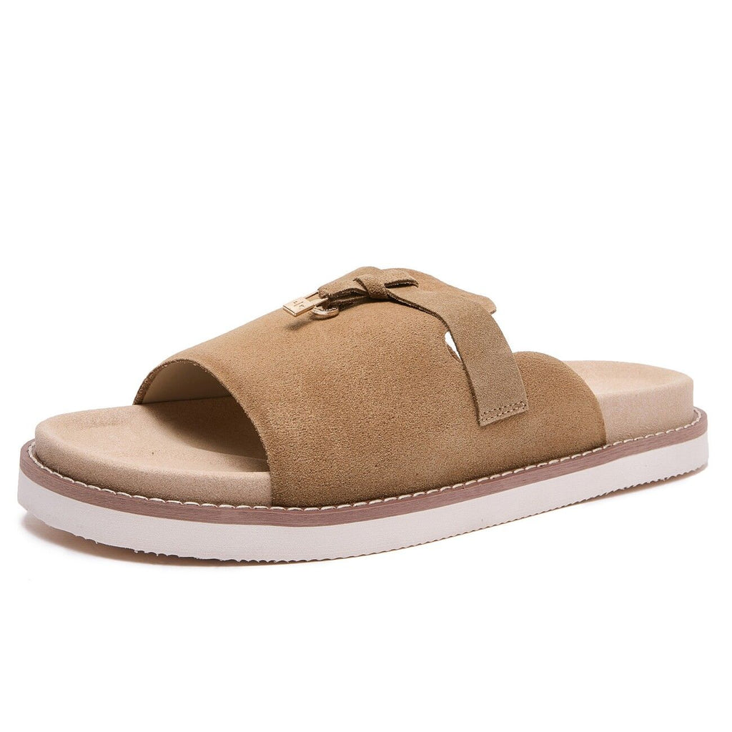 Men's Suede Slide Sandals with Thick Soles