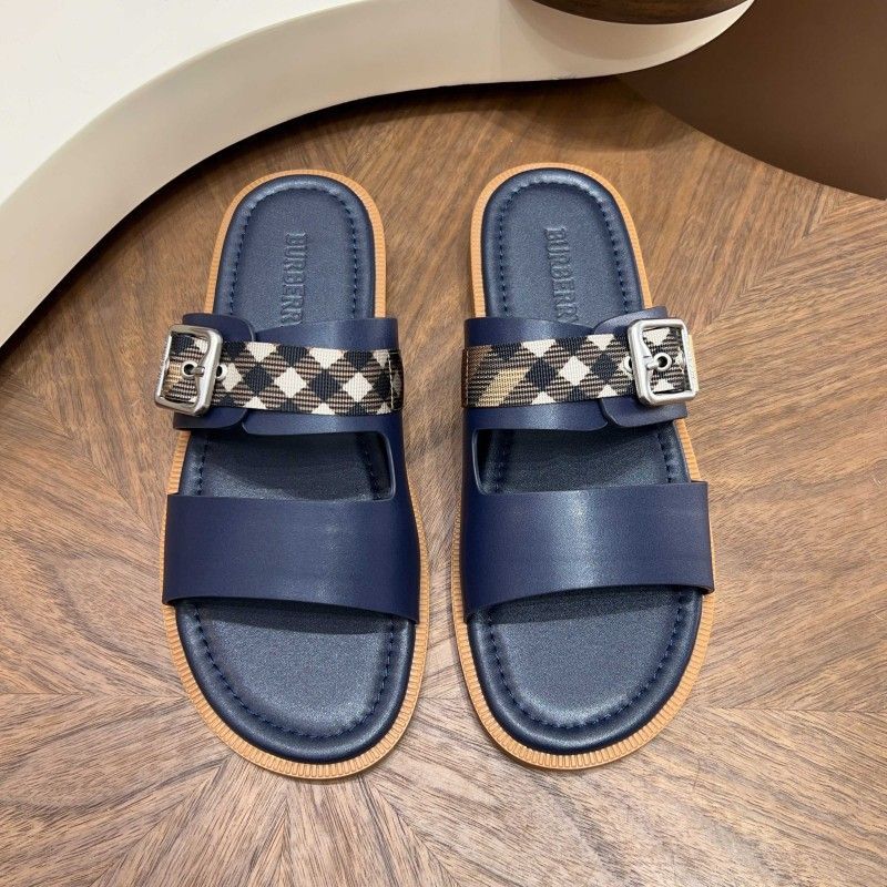 European Station Summer New Plaid Genuine Leather Men's