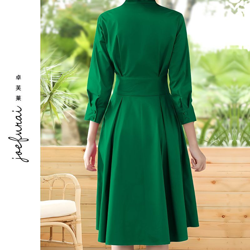 Summer Mid-Length Slimming Dress with Sheer Overlay