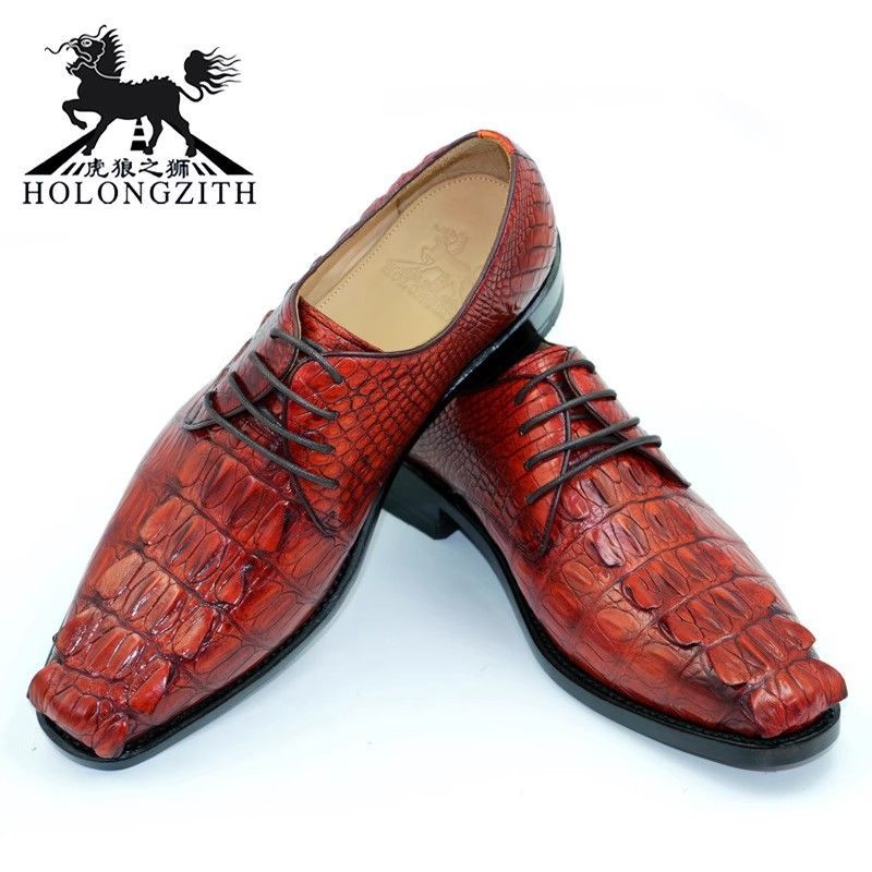 High-end Imported Alligator Leather Handmade Goodyear Welt Business Casual Men's Dress Shoes