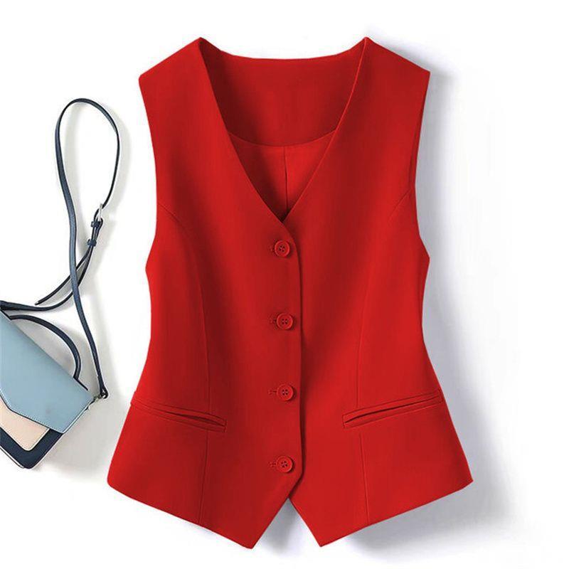 Stylish and Youthful Vest Suit for Women, Slimming and Belly-Covering, Plus Size Professional Attire for Bank and Hospitality