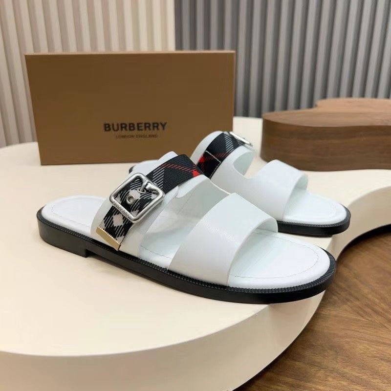 European Station Summer New Plaid Genuine Leather Men's