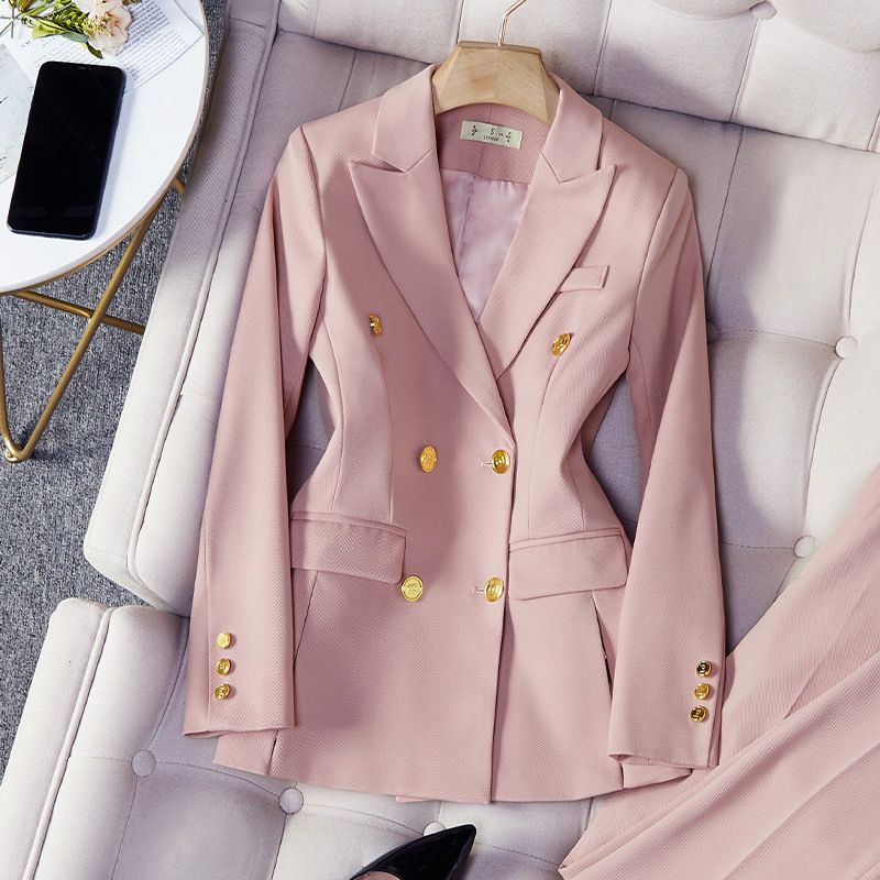 Free return shipping if not satisfied. High-end Striped Professional Suit