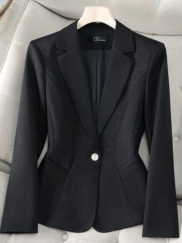 Red Commuter Wool Blazer for Women in Winter