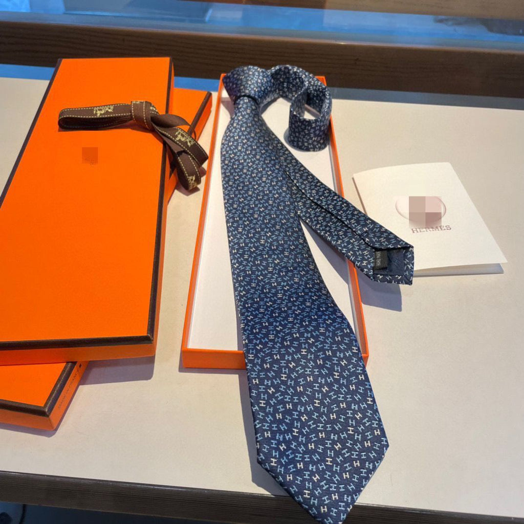 Original export single straight silk H tie high