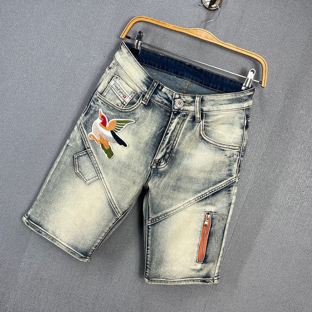 Freight for goods package  Men's Summer Thin Blue Denim Shorts Repair