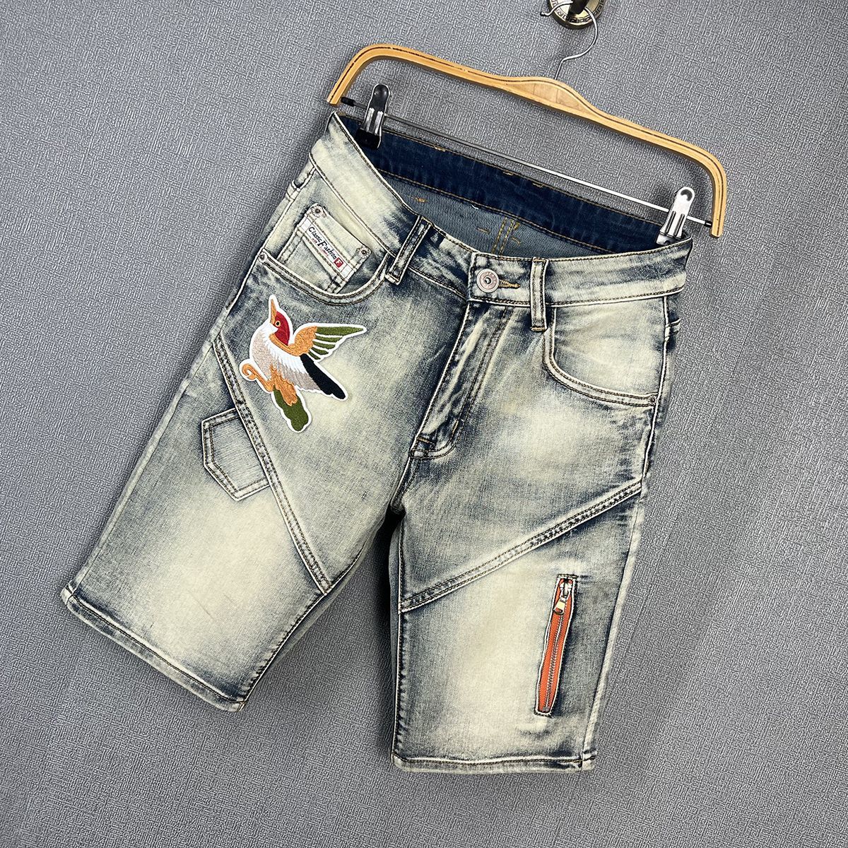 Freight for goods package  Men's Summer Thin Blue Denim Shorts Repair