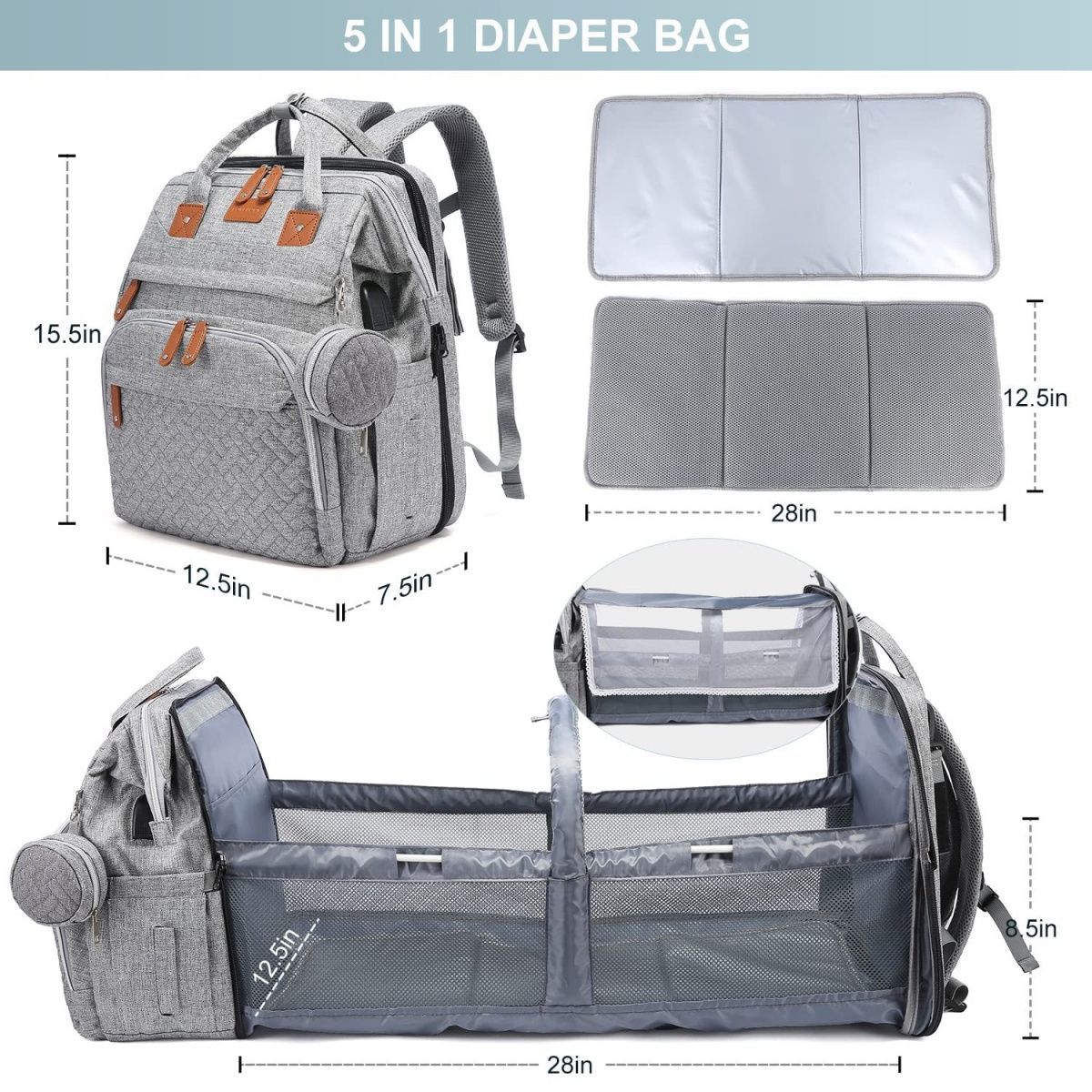 New Foldable Cross-Border Top Mommy Bag Model
