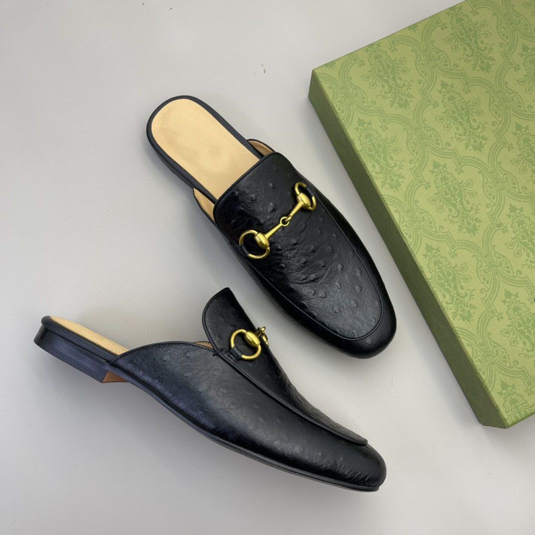 European-style men's mule loafers with closed toes